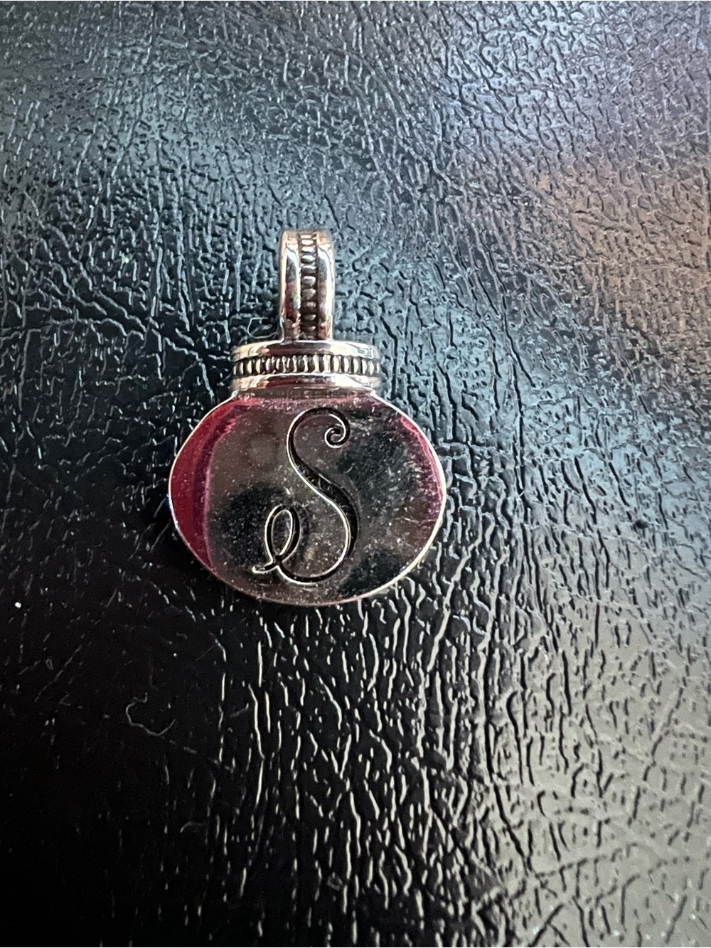 Silver 'S' Initial Pendant Necklace Reversible Heart